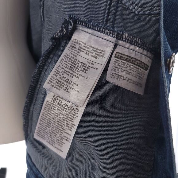 Levi's Solid Blue Denim Jacket Long Sleeve Womens Size Small - Picture 9 of 11